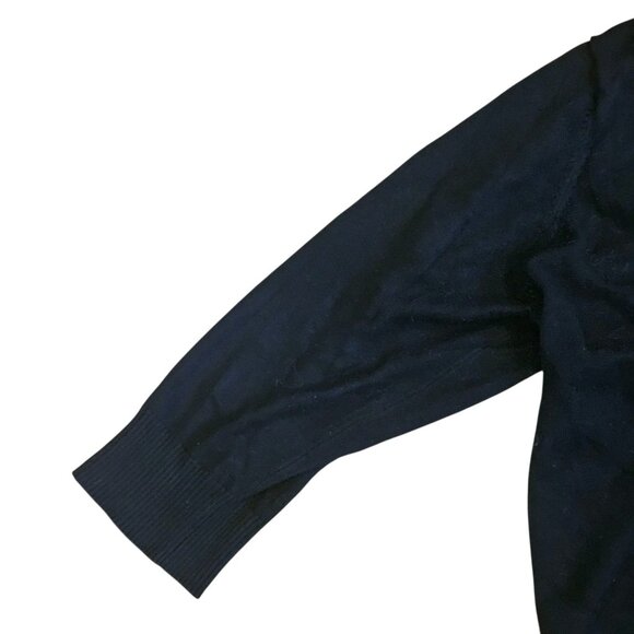 CJ Banks Black Cardigan Thin Classic Size 2X Big Buttons 3/4 Sleeve Cotton Blend - Picture 3 of 9